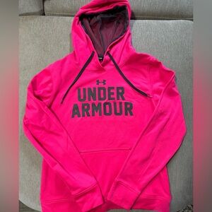 Pink Under Armour hoodie. Good condition.